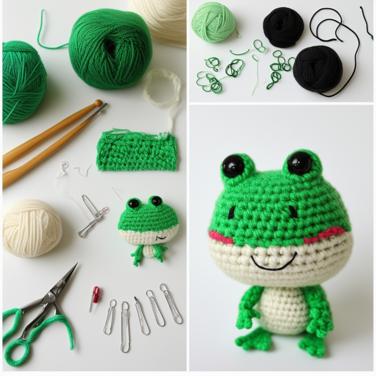 Cute Crochet Dolls: How to Make a Green Frog Step-by-Step