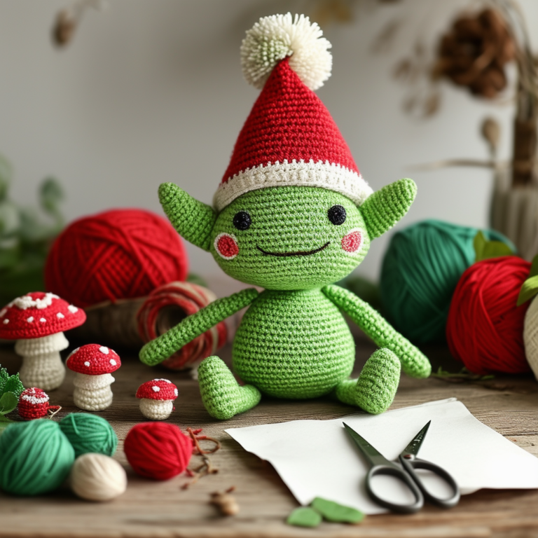 Cute Crochet Dolls: Crafting a Green Frog Elf with Simple Patterns