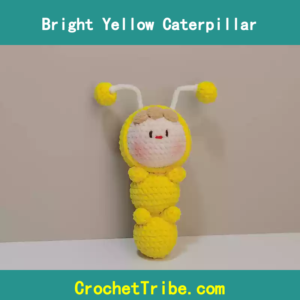 Vivid Handcrafted Bright Yellow Caterpillar – 100% Handmade Artisan Decor