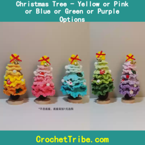 Vibrant Handmade Christmas Trees in Yellow, Pink, Blue, Green & Purple – 100% Unique Holiday Décor