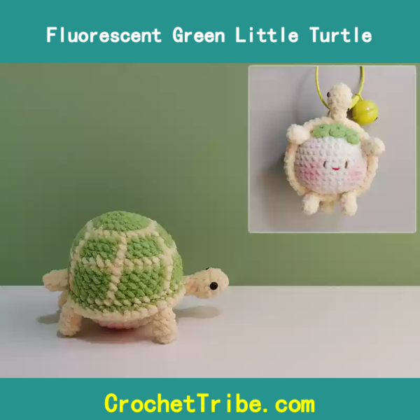 Handmade Fluorescent Green Little Turtle – Unique, Vibrant, and 100% Artisan-Crafted