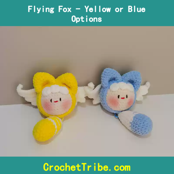 Handmade Flying Fox – Vibrant Yellow & Blue Options for a Unique Touch