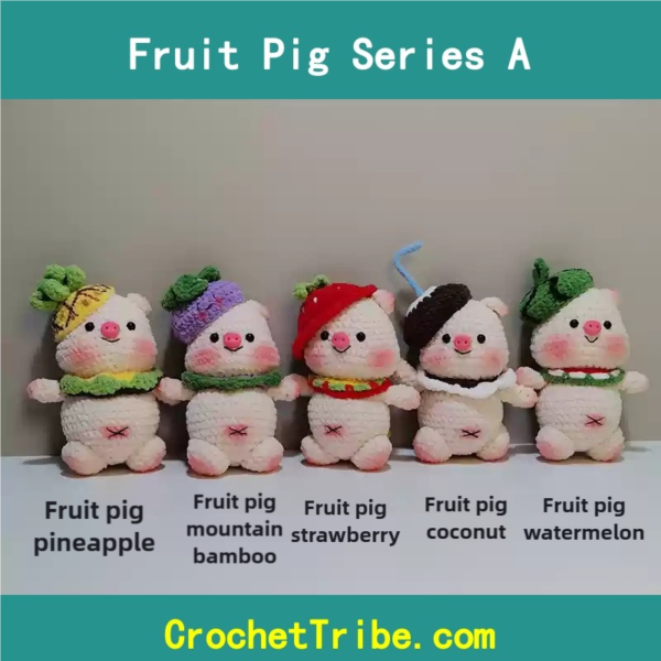 Handmade Light Gray Fruit Pig Series B – 100% Artisan Craftsmanship