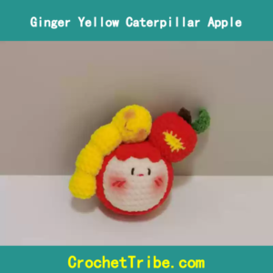 100% Handmade Ginger Yellow Caterpillar Apple – Unique Artisan Craft for Nature Lovers