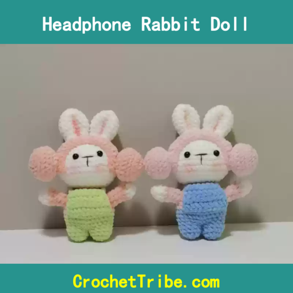 Adorable 100% Handmade Headphone Rabbit Doll – Perfect Blend of Cuteness & Craftsmanship