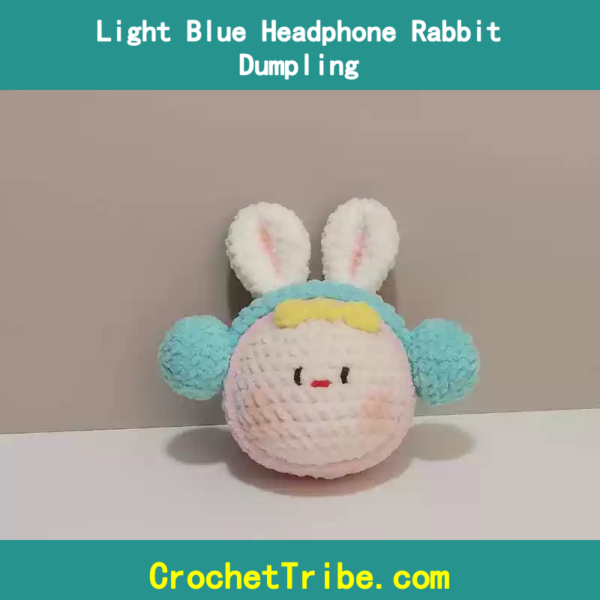 Handmade Light Blue Rabbit Dumpling Headphones – Unique, Adorable, and 100% Artisan-Crafted
