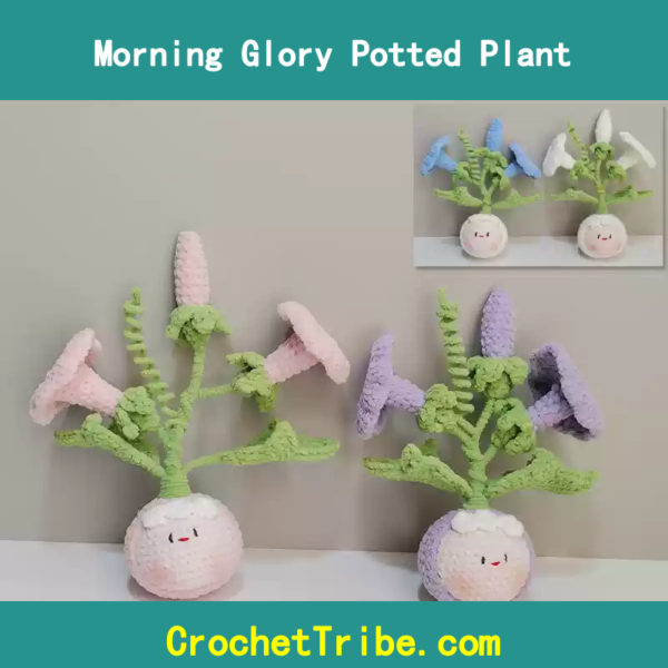 Handmade Morning Glory Potted Plant – 100% Artisan-Crafted Elegance for Your Home