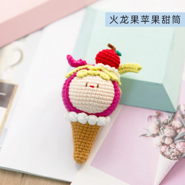Handmade Crochet Dango Keychain Milk Cotton Yarn DIY Amigurumi Doll Gift - Image 48