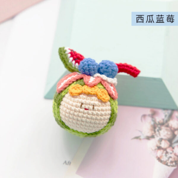 Handmade Crochet Dango Keychain Milk Cotton Yarn DIY Amigurumi Doll Gift - Image 41