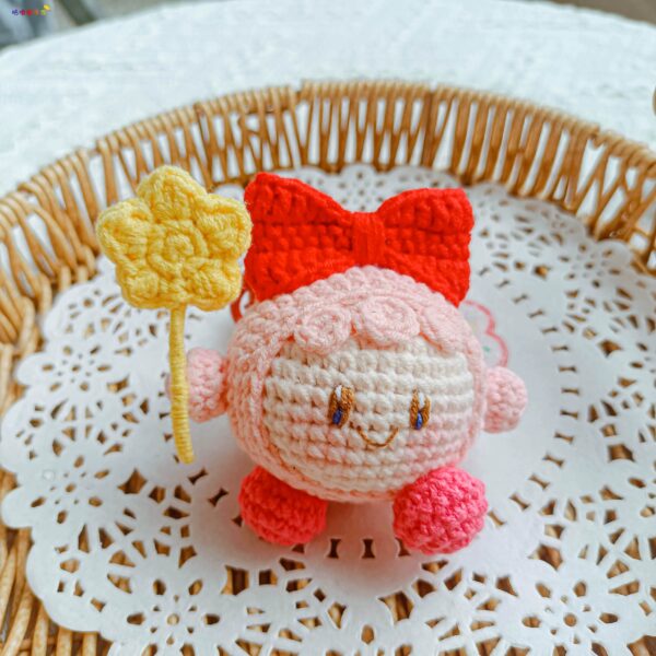 Handmade Crochet Bunny Keychain with Flower Charm, Cute Plush Bag Accessory Gift - Image 16
