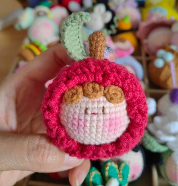 Handmade Crochet Dango Keychain: Cute Knitted Plushie Gift - Image 14