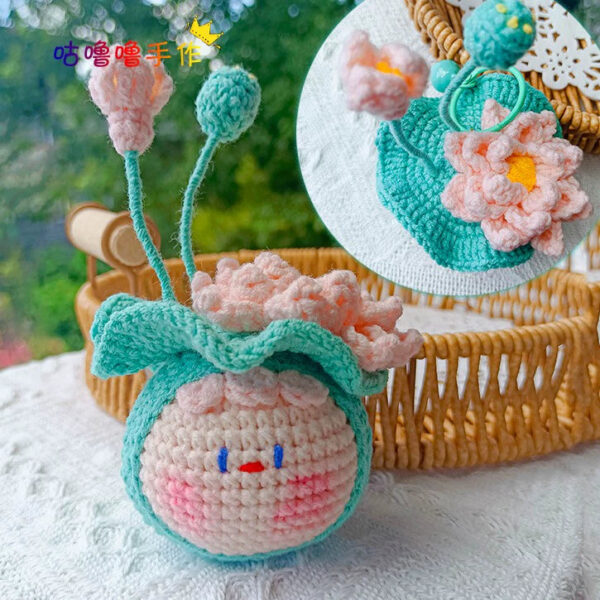 Handmade Crochet Bunny Keychain with Flower Charm, Cute Plush Bag Accessory Gift - Image 13