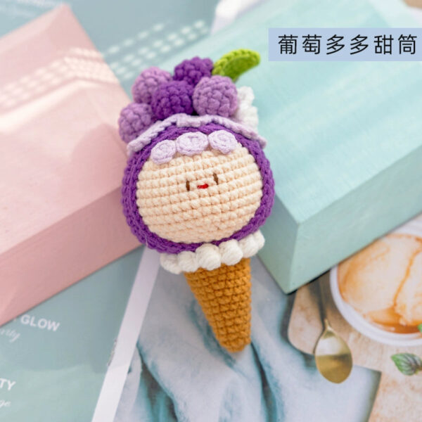 Handmade Crochet Dango Keychain Milk Cotton Yarn DIY Amigurumi Doll Gift - Image 46