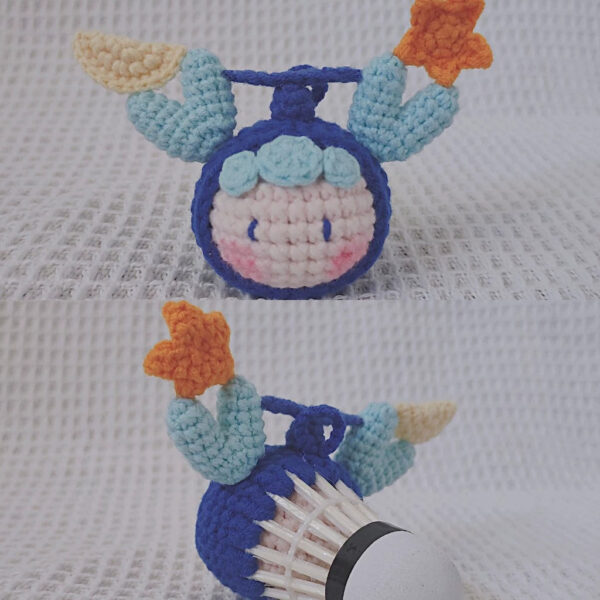 Handmade Crochet Zodiac Dumpling Keychain, Feather Shuttlecock Bag Charm Gift - Image 4