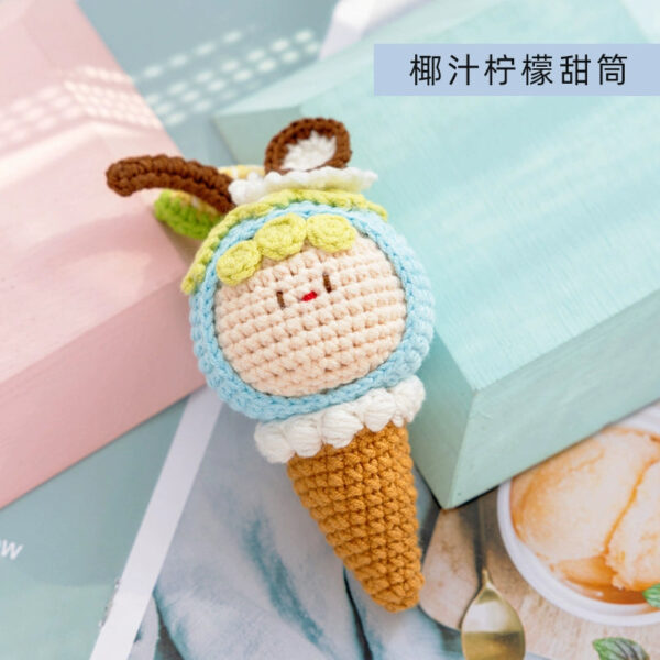 Handmade Crochet Dango Keychain Milk Cotton Yarn DIY Amigurumi Doll Gift - Image 40