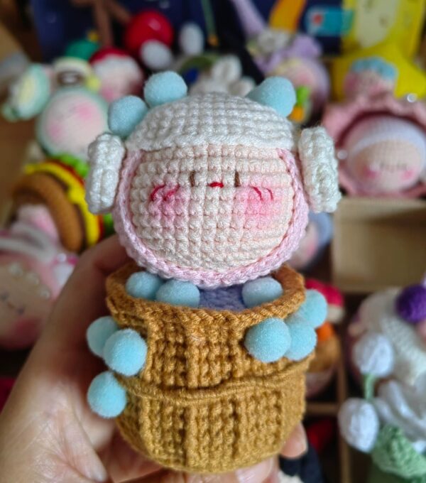Handmade Crochet Dango Keychain: Cute Knitted Plushie Gift - Image 32