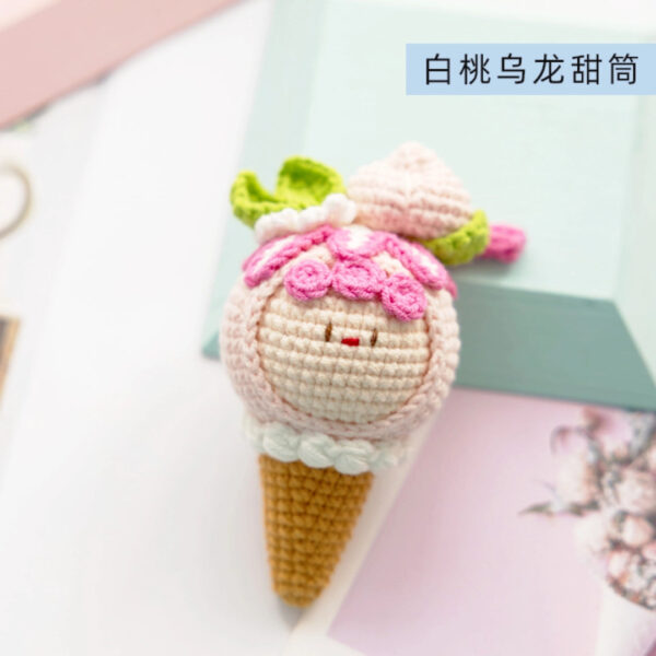 Handmade Crochet Dango Keychain Milk Cotton Yarn DIY Amigurumi Doll Gift - Image 50