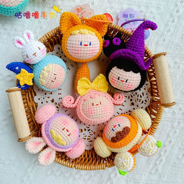 Handmade Crochet Bunny Keychain with Flower Charm, Cute Plush Bag Accessory Gift