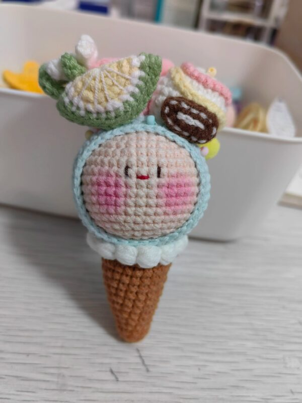 Handmade Crochet Dango Keychain: Cute Knitted Plushie Gift - Image 24
