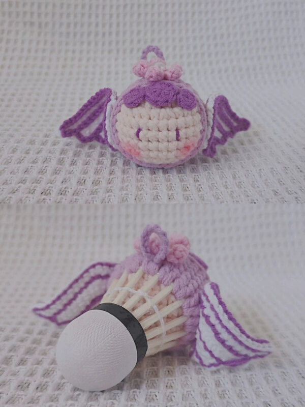 Handmade Crochet Zodiac Dumpling Keychain, Feather Shuttlecock Bag Charm Gift - Image 14