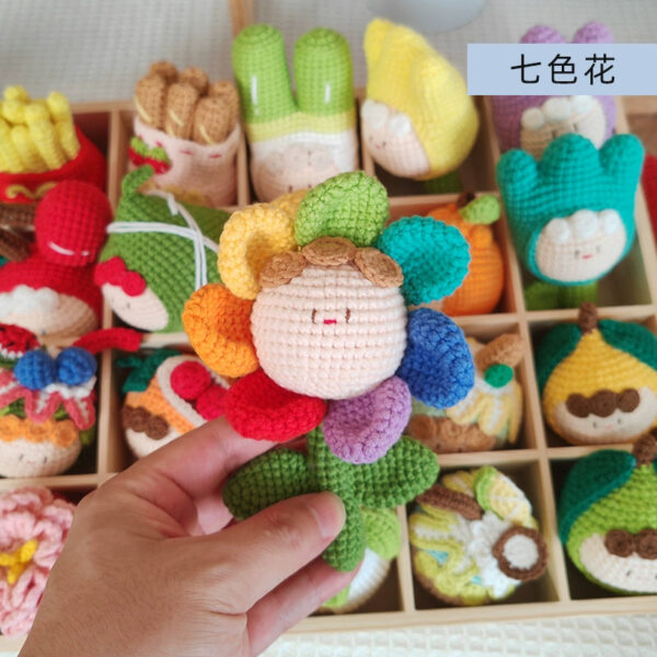 Handmade Crochet Dango Keychain Milk Cotton Yarn DIY Amigurumi Doll Gift - Image 58