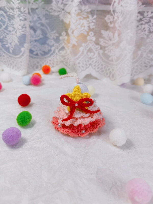 DIY Crochet Christmas Tree Ornament Kit, Handmade Feather Ball Keychain, Woven Bag Charm Gift - Image 14