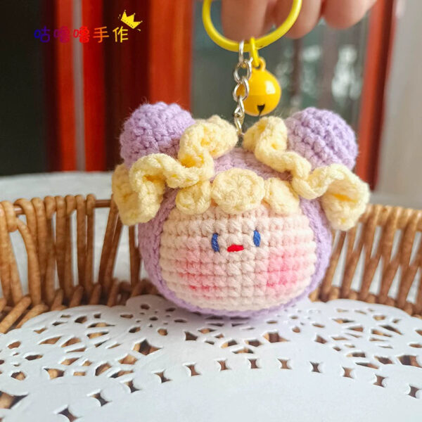 Handmade Crochet Bunny Keychain with Flower Charm, Cute Plush Bag Accessory Gift - Image 9