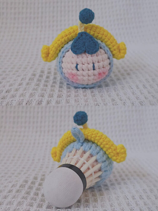 Handmade Crochet Zodiac Dumpling Keychain, Feather Shuttlecock Bag Charm Gift - Image 17