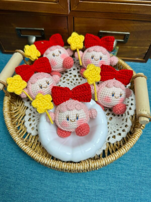 Custom Handmade Yarn Kirby Dumpling Ornaments – Adorable, Personalized Holiday Gifts for Couples & Festive Decor