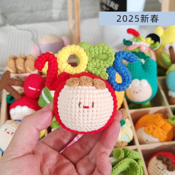 Handmade Crochet Dango Keychain Milk Cotton Yarn DIY Amigurumi Doll Gift - Image 61