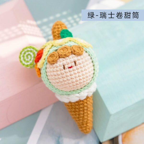 Handmade Crochet Dango Keychain Milk Cotton Yarn DIY Amigurumi Doll Gift - Image 44