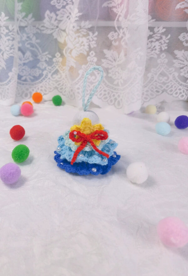 DIY Crochet Christmas Tree Ornament Kit, Handmade Feather Ball Keychain, Woven Bag Charm Gift - Image 8