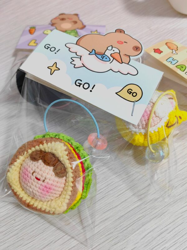 Handmade Crochet Dango Keychain: Cute Knitted Plushie Gift - Image 2