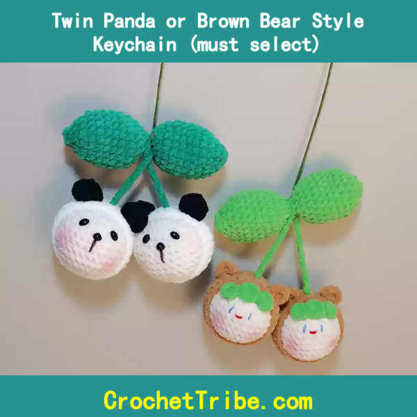 Adorable Twin Panda or Classic Brown Bear Keychain – 100% Handmade, Durable & Whimsical Animal Accessory for Everyday Joy