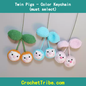 Handmade Twin Pigs Color Keychain – 100% Unique & Customizable Accessory