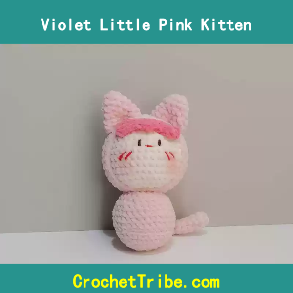 Handmade Violet Little Pink Kitten – 100% Unique & Adorably Crafted Collectible