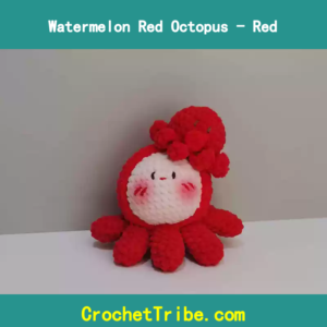 Handmade Watermelon Red Octopus – Unique Artisan Craft in Vibrant Red